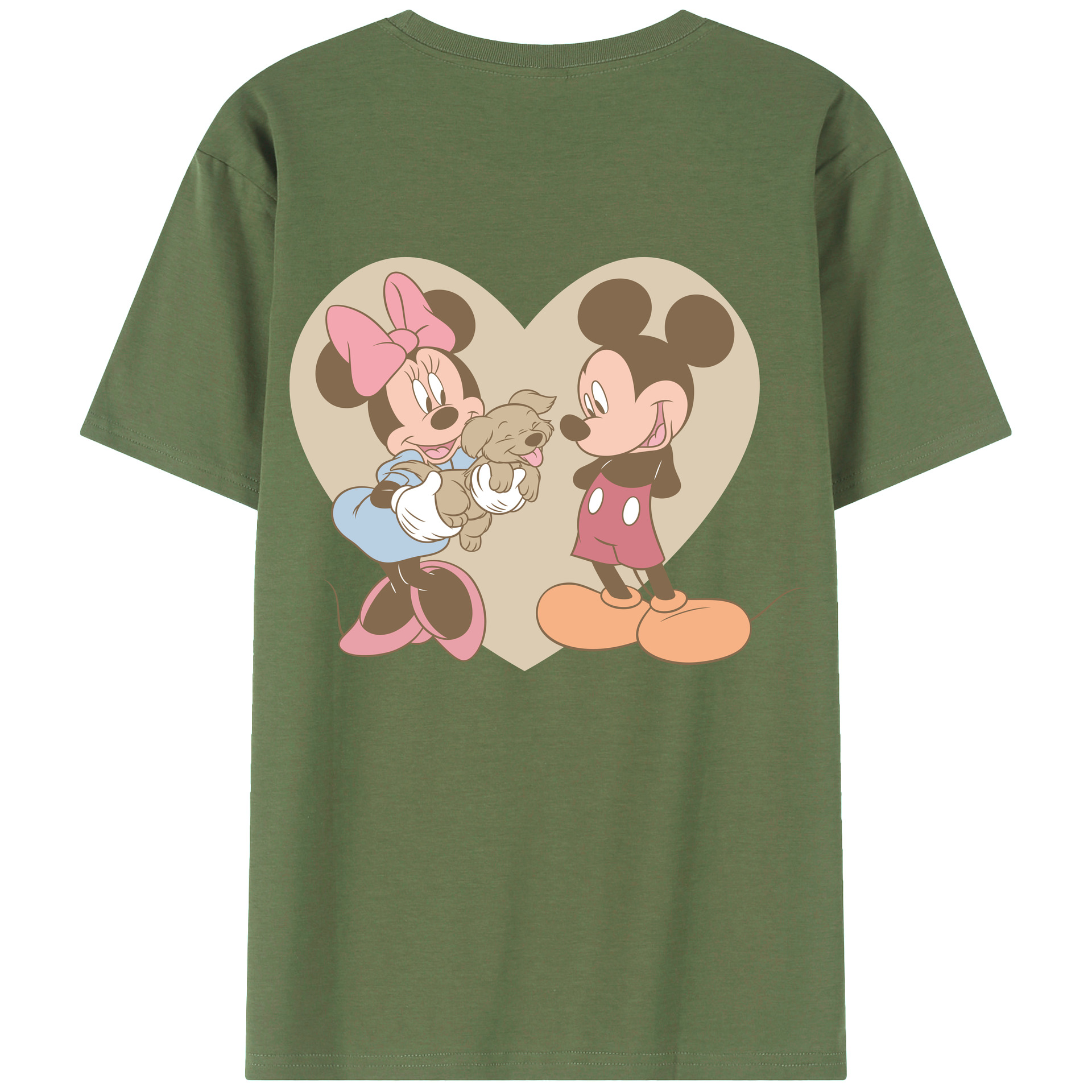 ミッキーマウス Mickey Mouse 綿100％ メンズ半袖Tシャツ（バックプリント） 通気性
